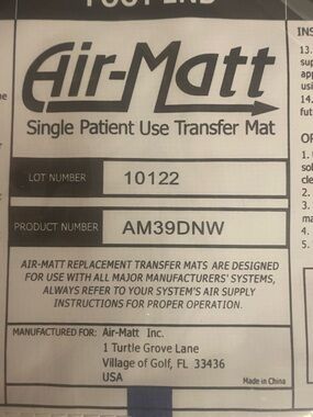 Single Patient Use Transfer Mat - White/Gray